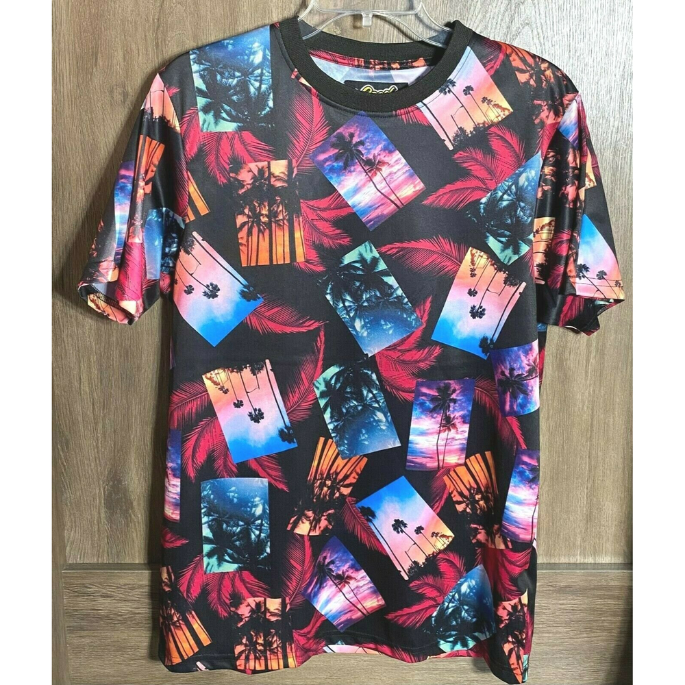 Good Vibes by Drill Clothing Co Beach Retro Hawaiian Crew Neck Shirt Medium